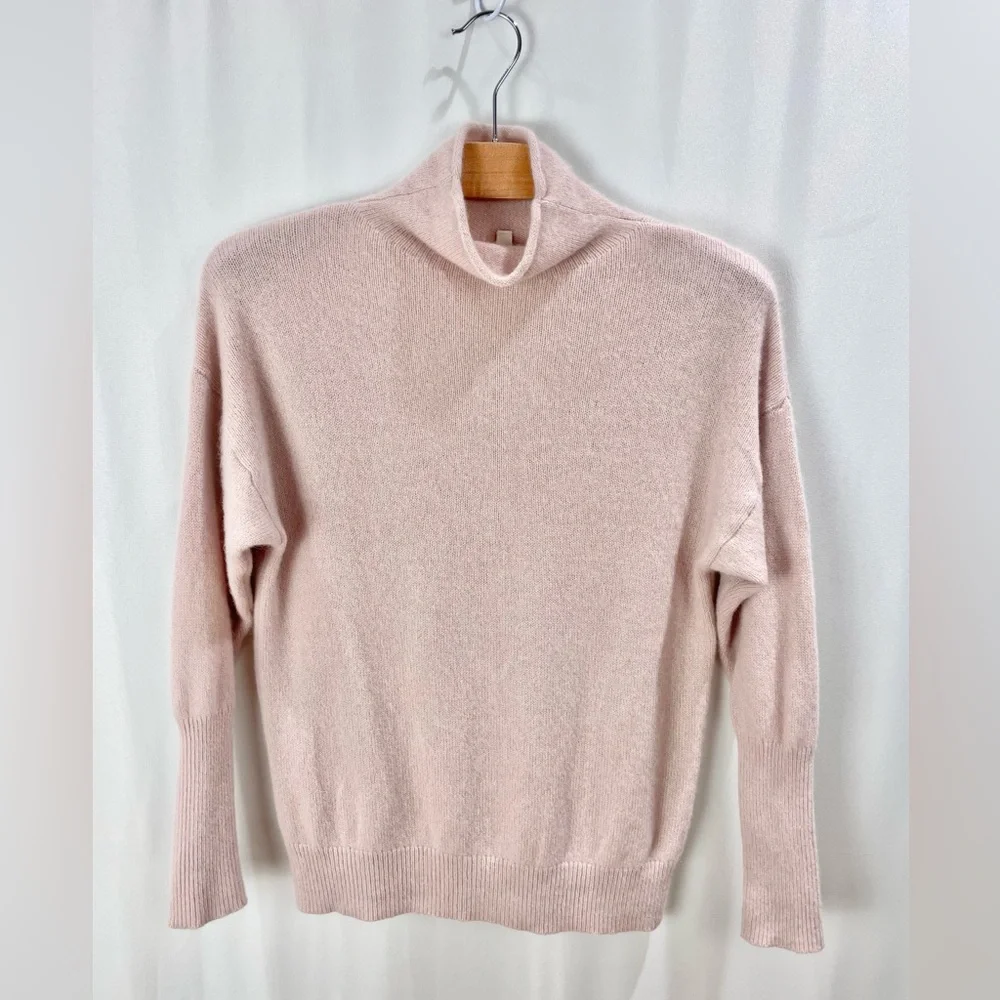 Babaton Bow Pink 100% Cashmere Mock Neck Sweater Size S - Picture 2 of 7